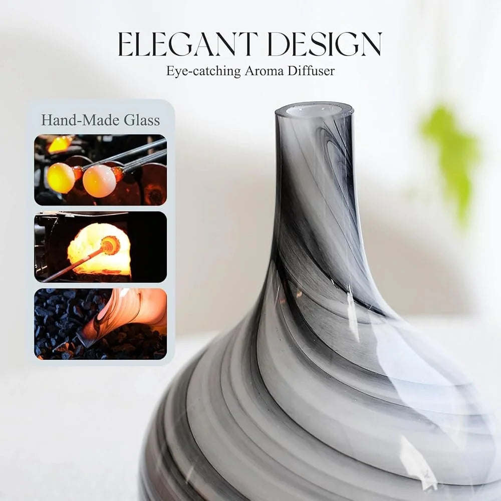 Glass Handmade Aroma Diffuser Ultrasonic Humidifier Mood Light For Aromatherapy