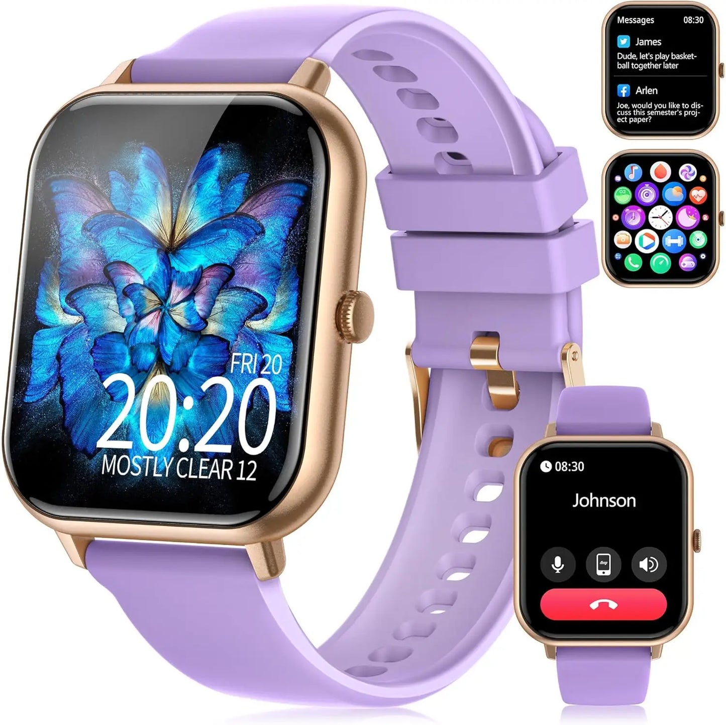 Erilles Smartwatch Fitness Tracker Heart Rate Blood Oxygen IP68 Waterproof