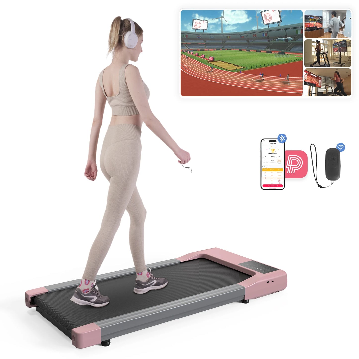 Driving Power 2in1 Treadmill For Home Office With Remote Control LCD Display And Adjustable Speed