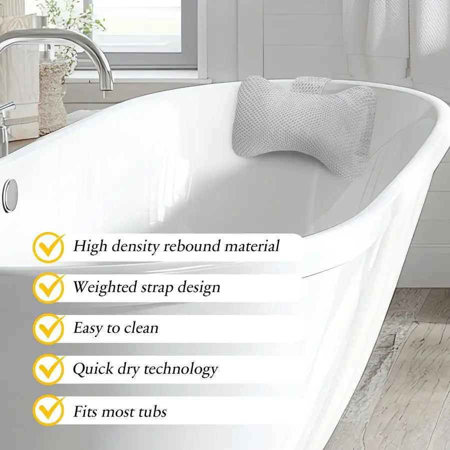 Bath Pillow Two Pack Universal Headrest Spa Pillow For Tub