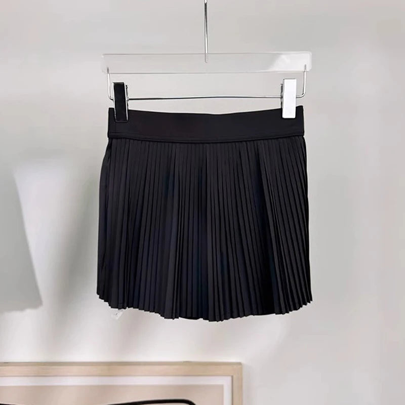 Women's Golf Sport Shorts Skirts Summer Breathable 2 in 1 Running Culottes High-Waist Sweatpants Outdoor Sports Skirt Shorts