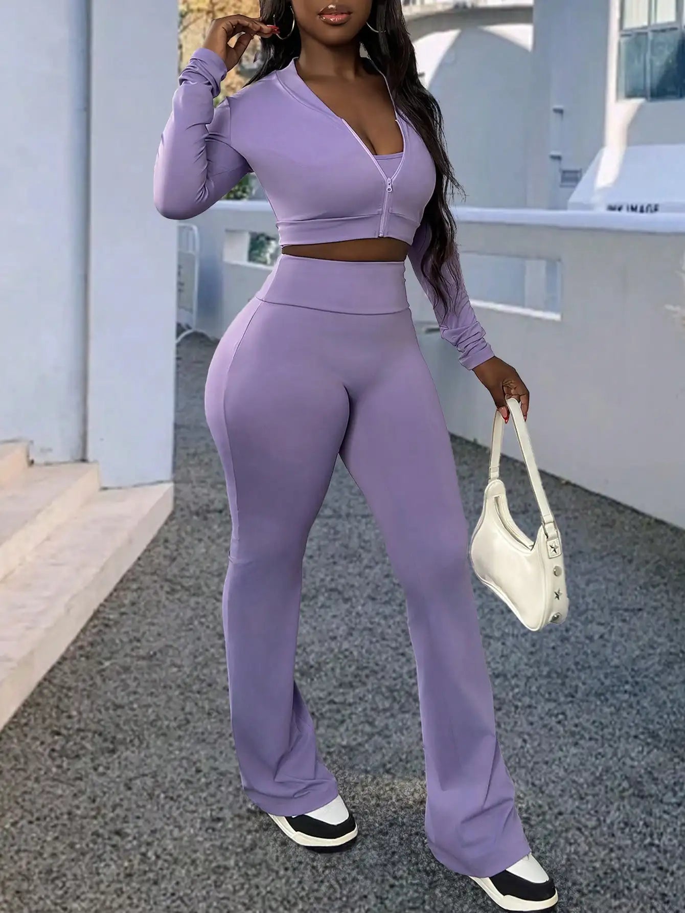 Women 3 Piece Summer Casual Sportswear Set Top And Pants