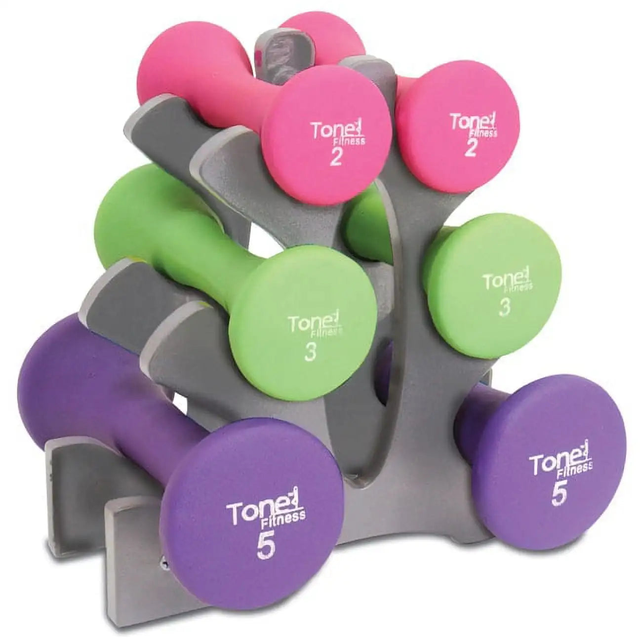 Hourglass Neoprene Dumbbell Set With A Frame Non Slip Grips