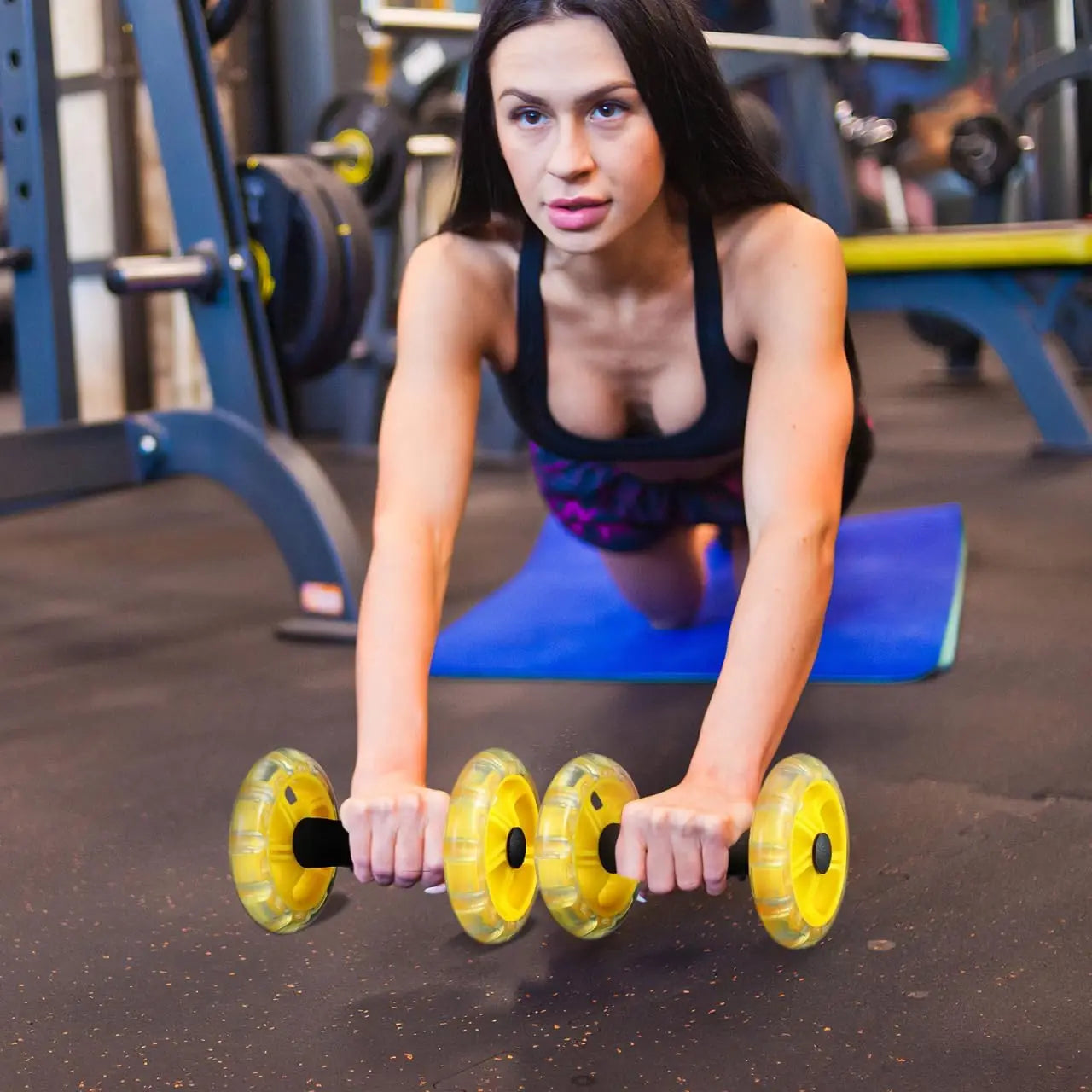 Abdominal Exercise Roller With Hand Weights For Core Strength