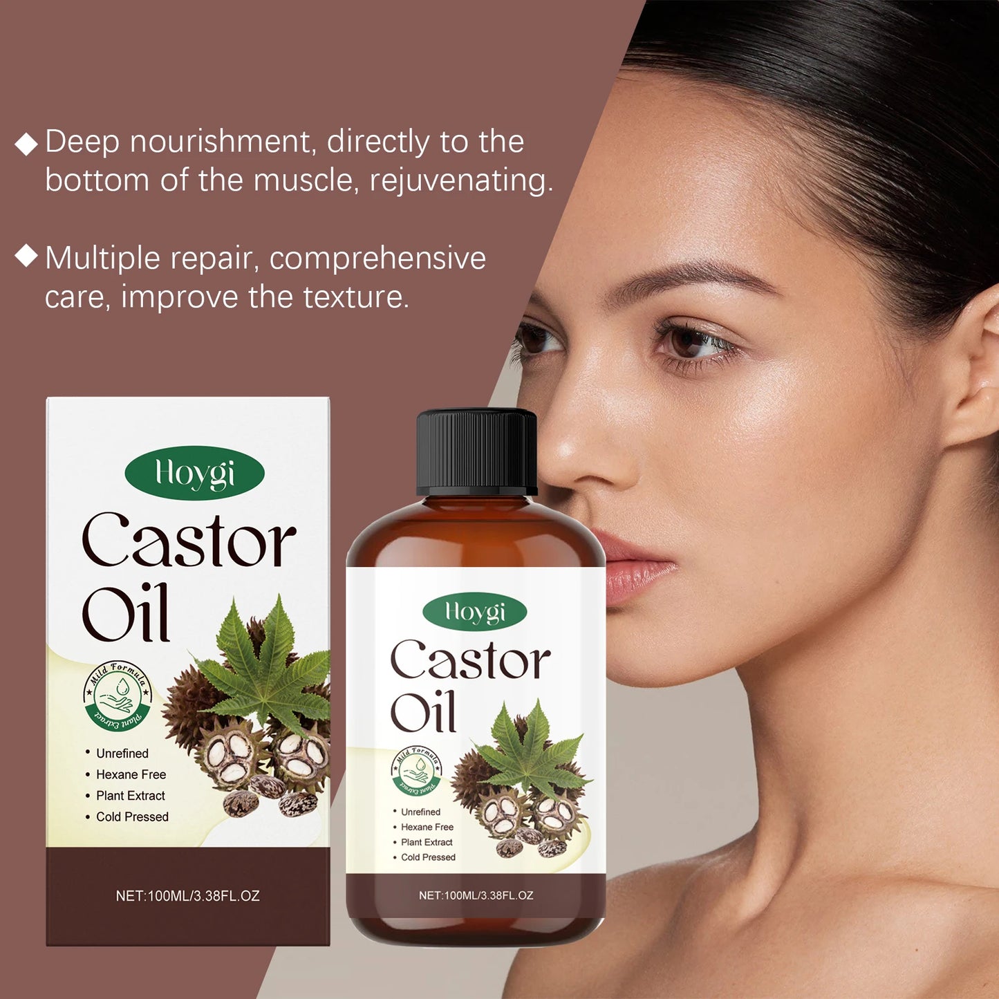 Hoygi Castor Oil Body Care Nourishing Oil For Skin Hair