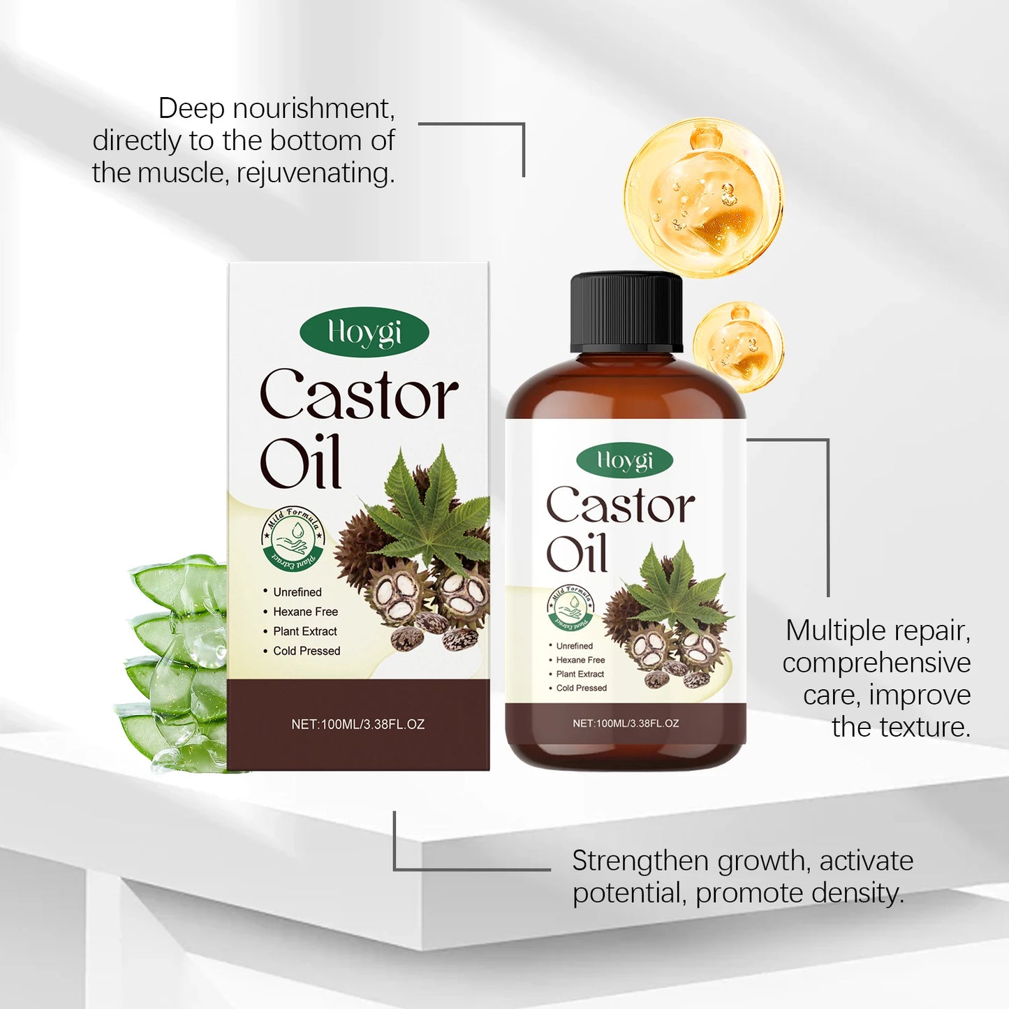 Hoygi Castor Oil Body Care Nourishing Oil For Skin Hair