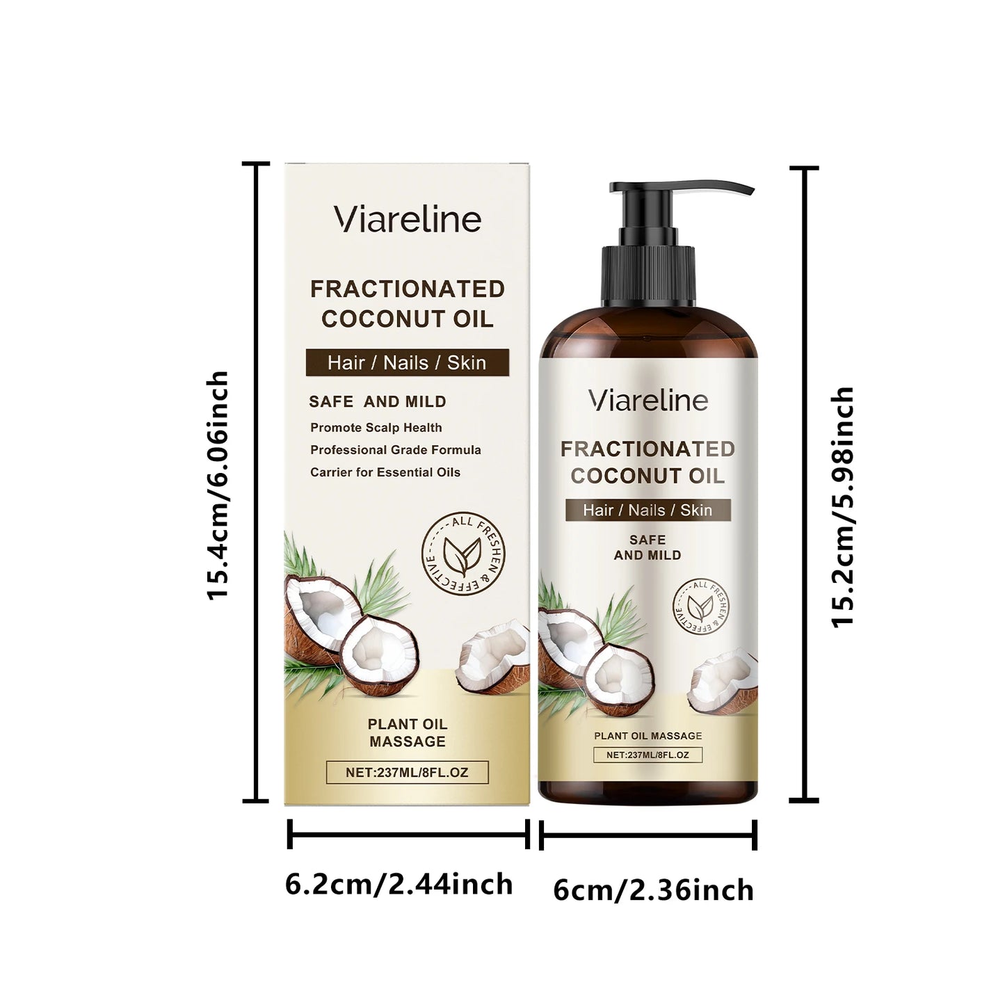 Viareline Coconut Body Oil For Moisturizing Massage And Relief