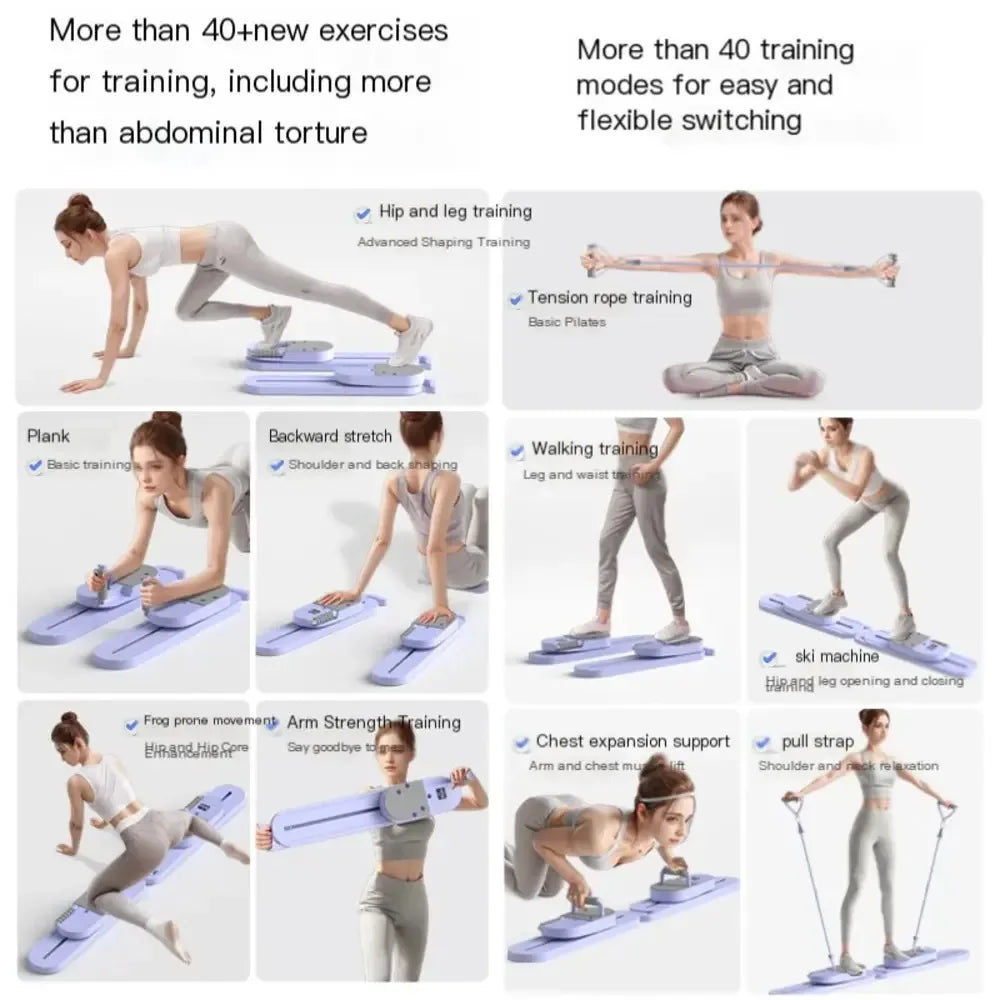 Split Pilates Balance Board With 40 Plus Exercises Multifunctional Fitness Tool For Core And Full Body