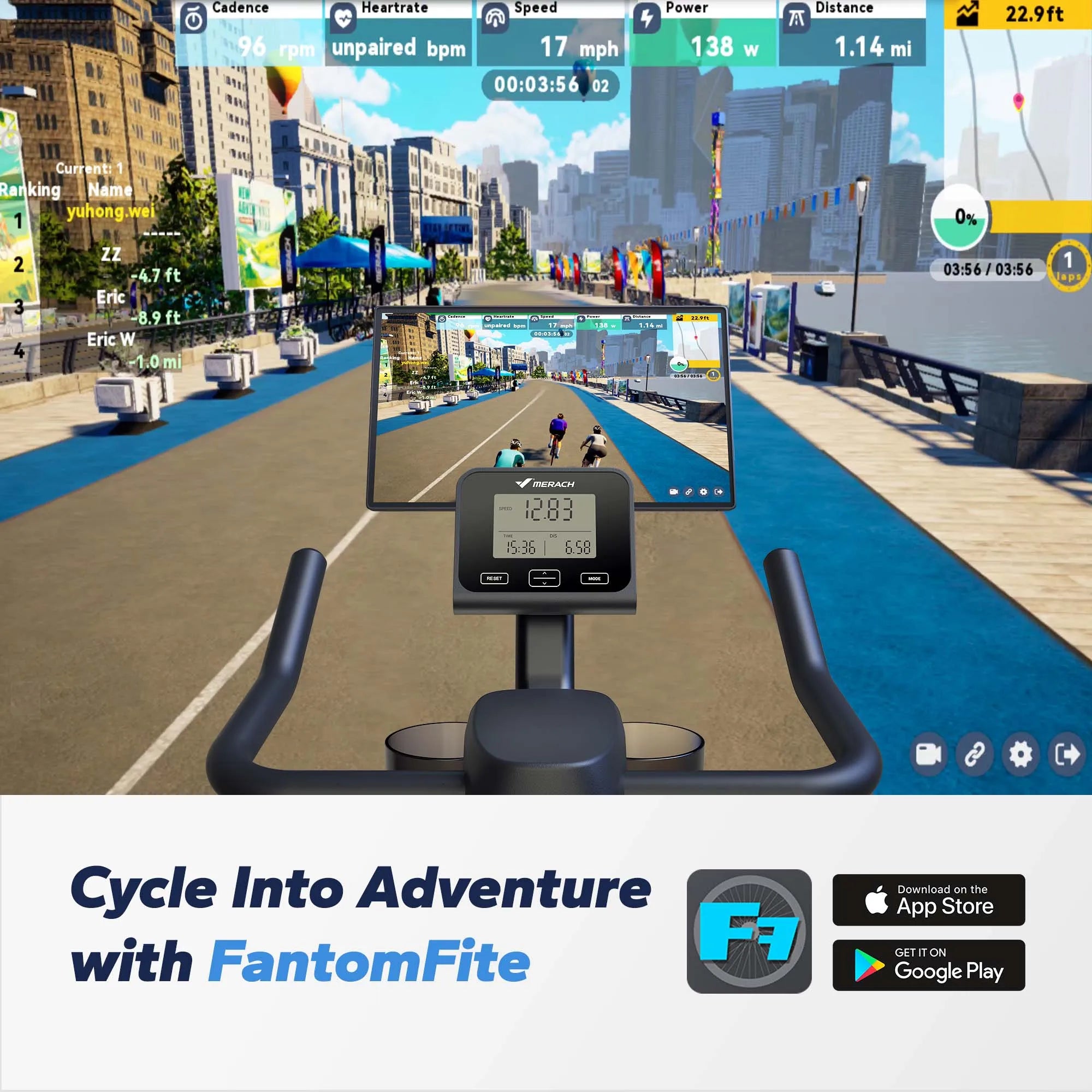 MERACH S36 Magnetic Indoor Cycling Bike With App Control