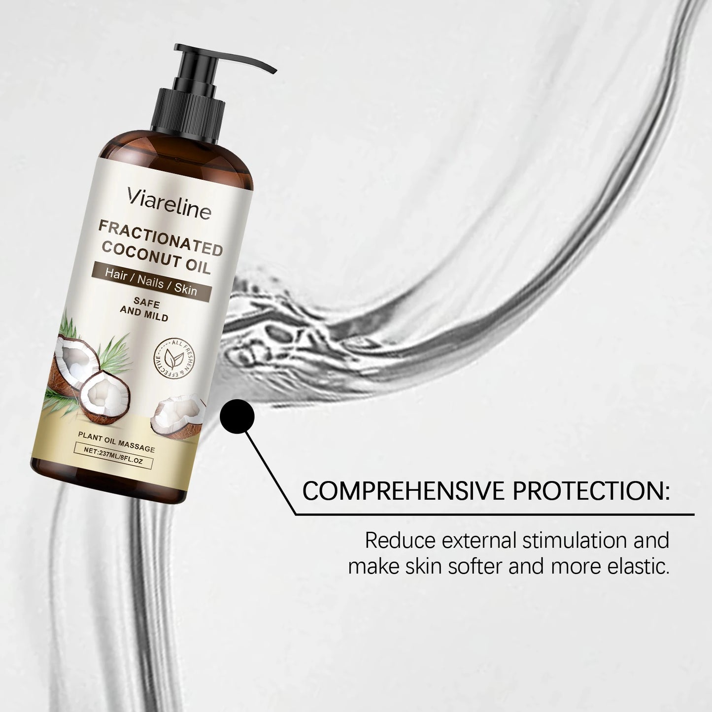Viareline Coconut Body Oil For Moisturizing Massage And Relief