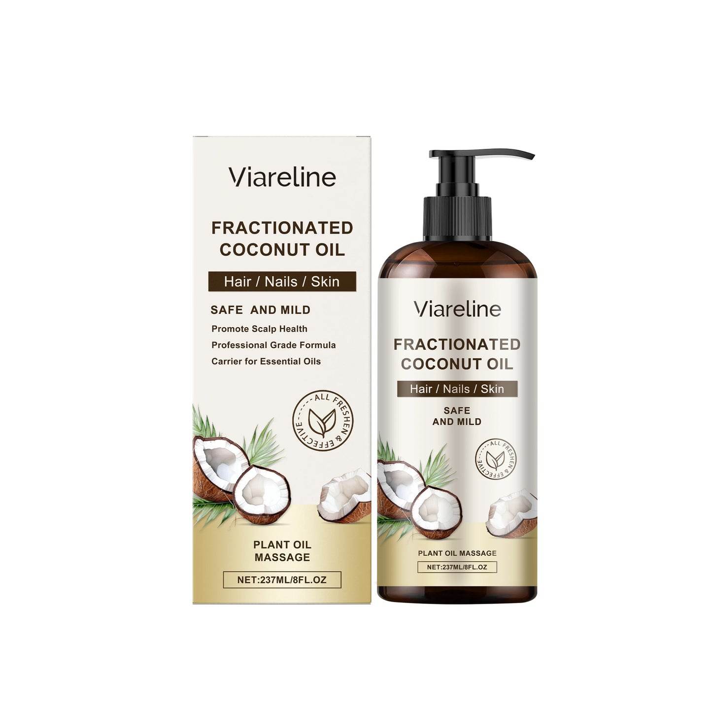 Viareline Coconut Body Oil For Moisturizing Massage And Relief