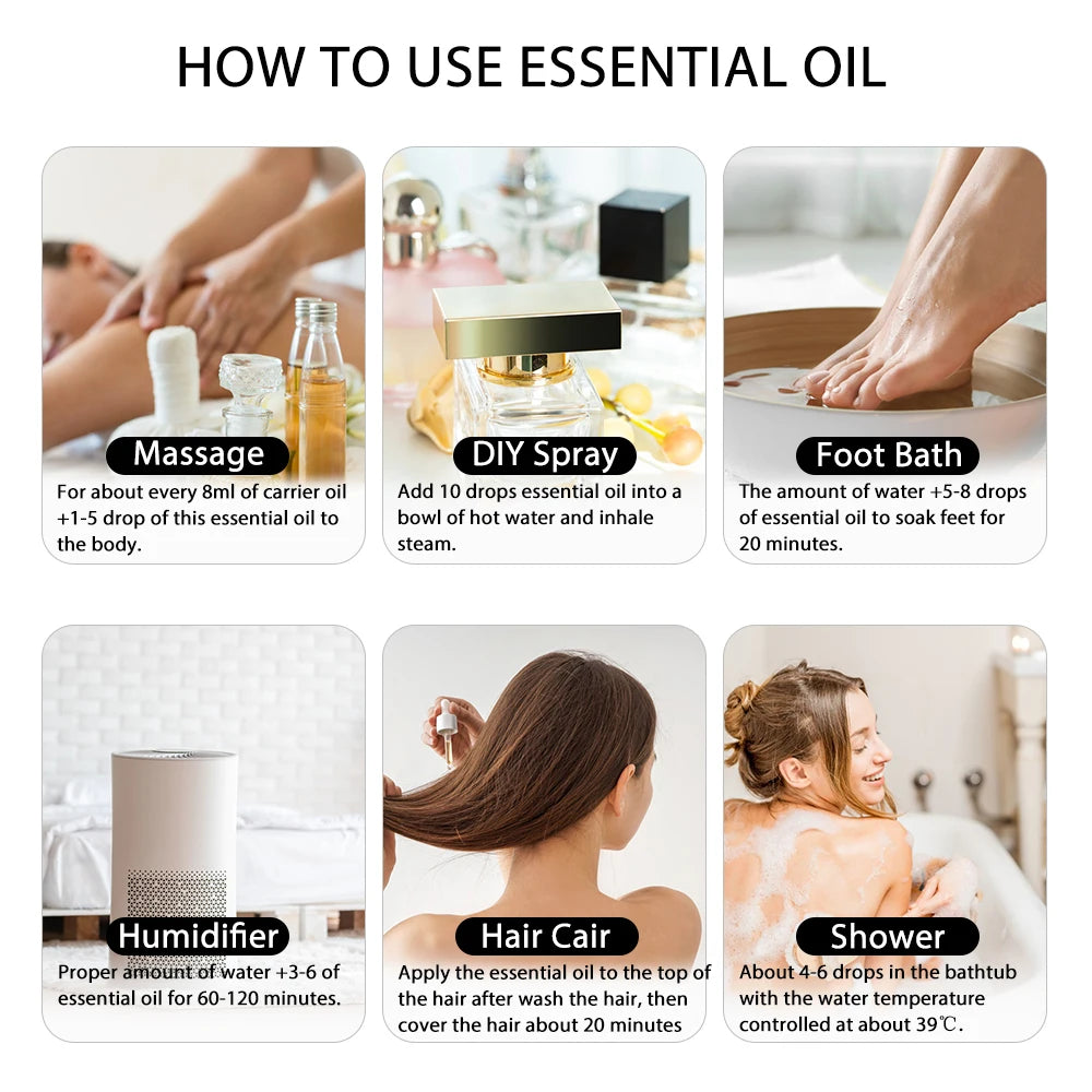 Zen Active Living Natural Pure Essential Oils For Skin Care Diffuser Aroma