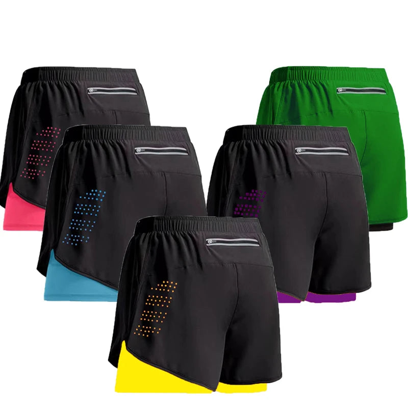 Men Running Shorts 2 In 1 Quick Dry Gym Training Shorts For Jogging