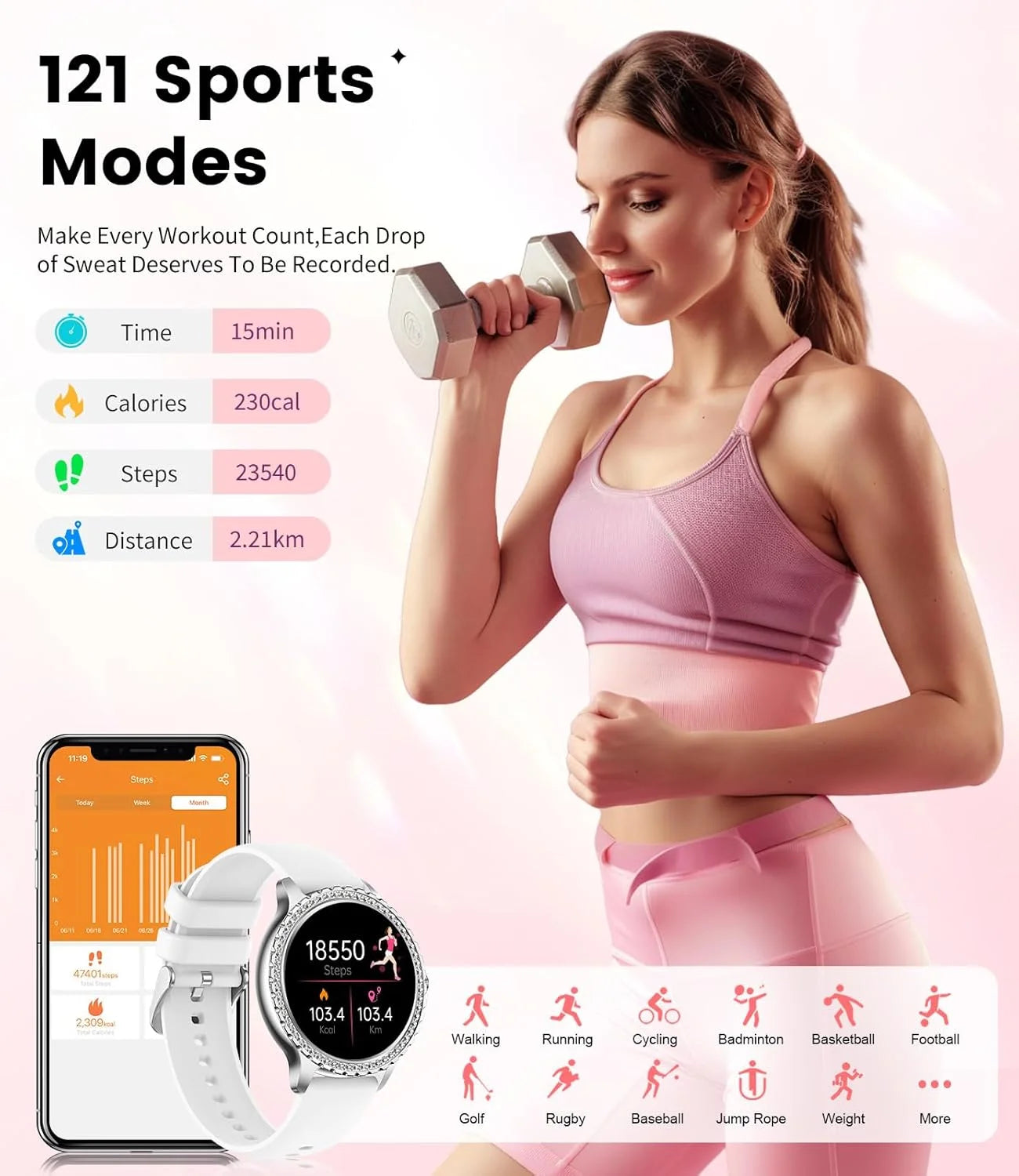 Zen Active Living Women's Smart Watch With AI Voice Control