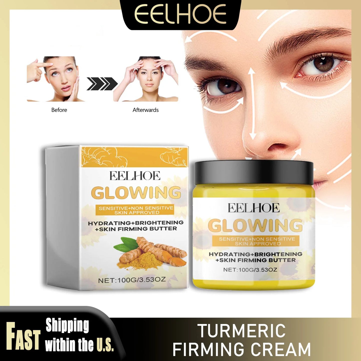 Eelhoe Turmeric Firming Face Cream Vitamin C Moisturizing Korean Skin Care