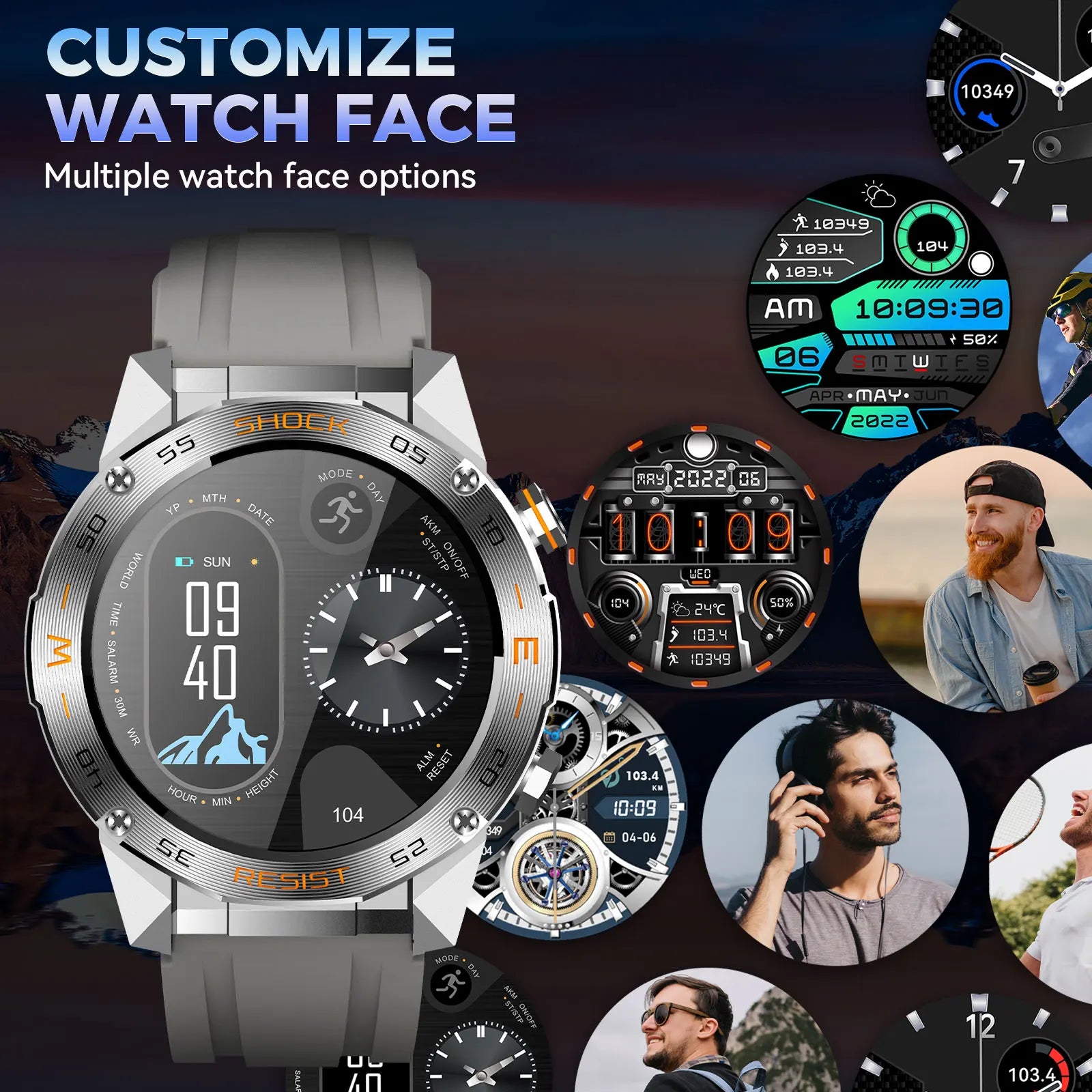 LaNikar MilitaryGrade Multisport Smartwatch For Men With HeartRate SpO2Monitor Tracking