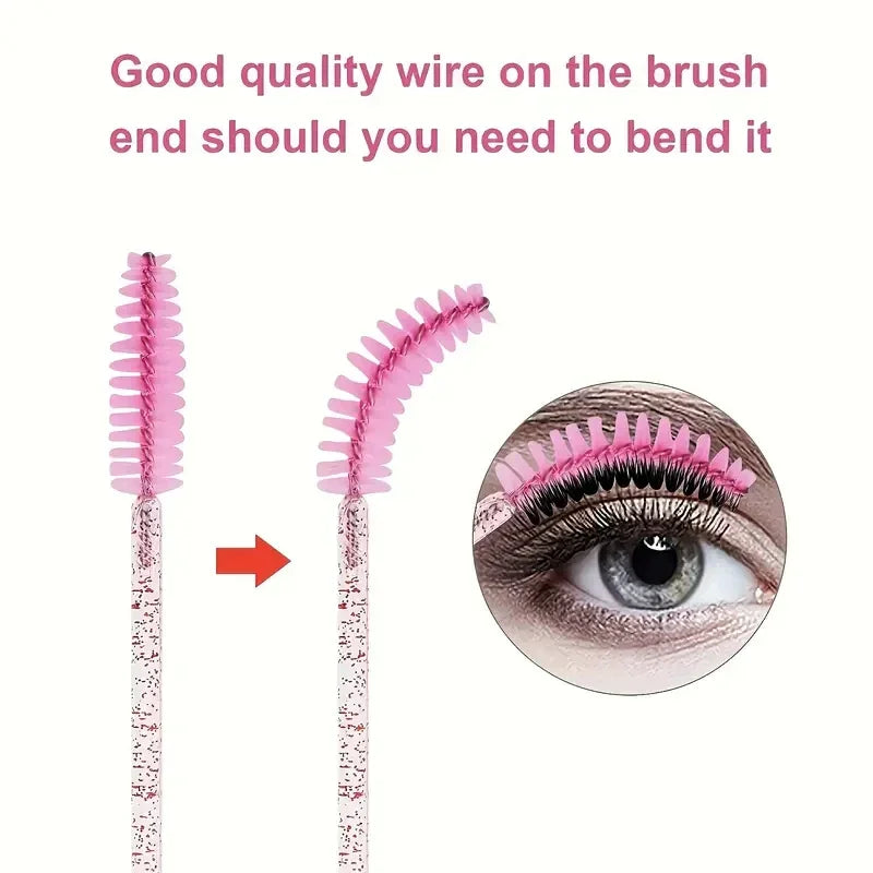50 Piece Disposable Eyelash And Brow Brush Comb For Mascara