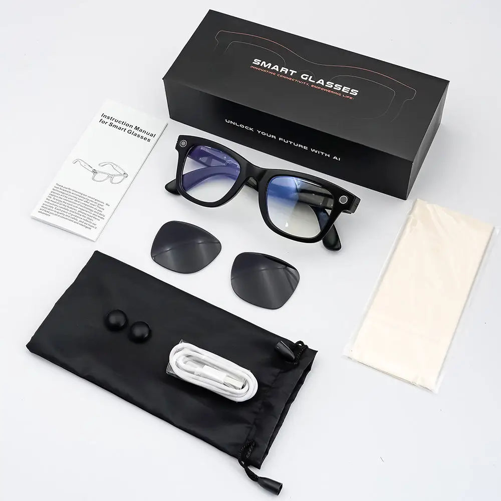 2026 SANVNET GS4 MAX Smart Eyewear 8MP Video Camera Sunglasses Wi-Fi Transfer Audio Record Smart AI Glasses with Dual Lenses
