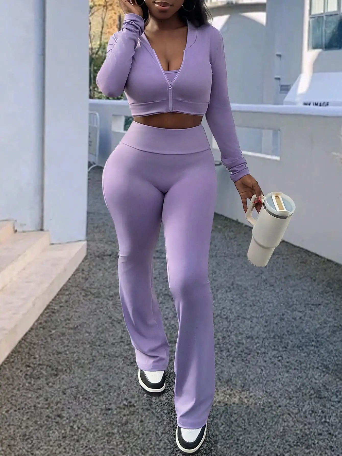 Women 3 Piece Summer Casual Sportswear Set Top And Pants