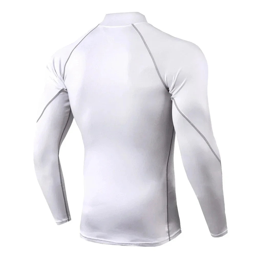 Men Quick Dry Sport T Shirt Long Sleeve Compression Rashguard Gym