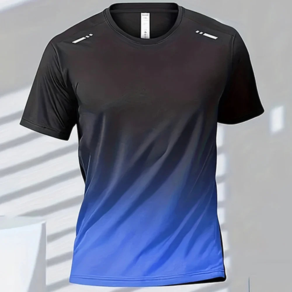 Men Quick Dry Gradient Short Sleeve Tee For Sports