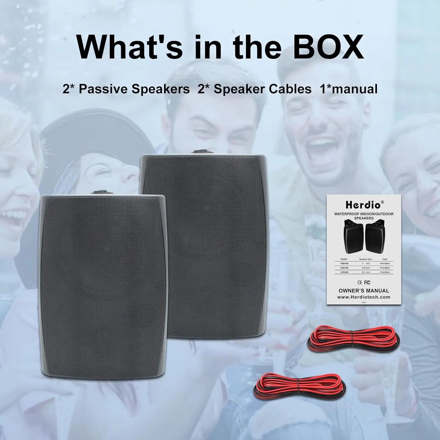 Herdio 400W Outdoor 2 Way Passive Speakers Waterproof Wall Mounted