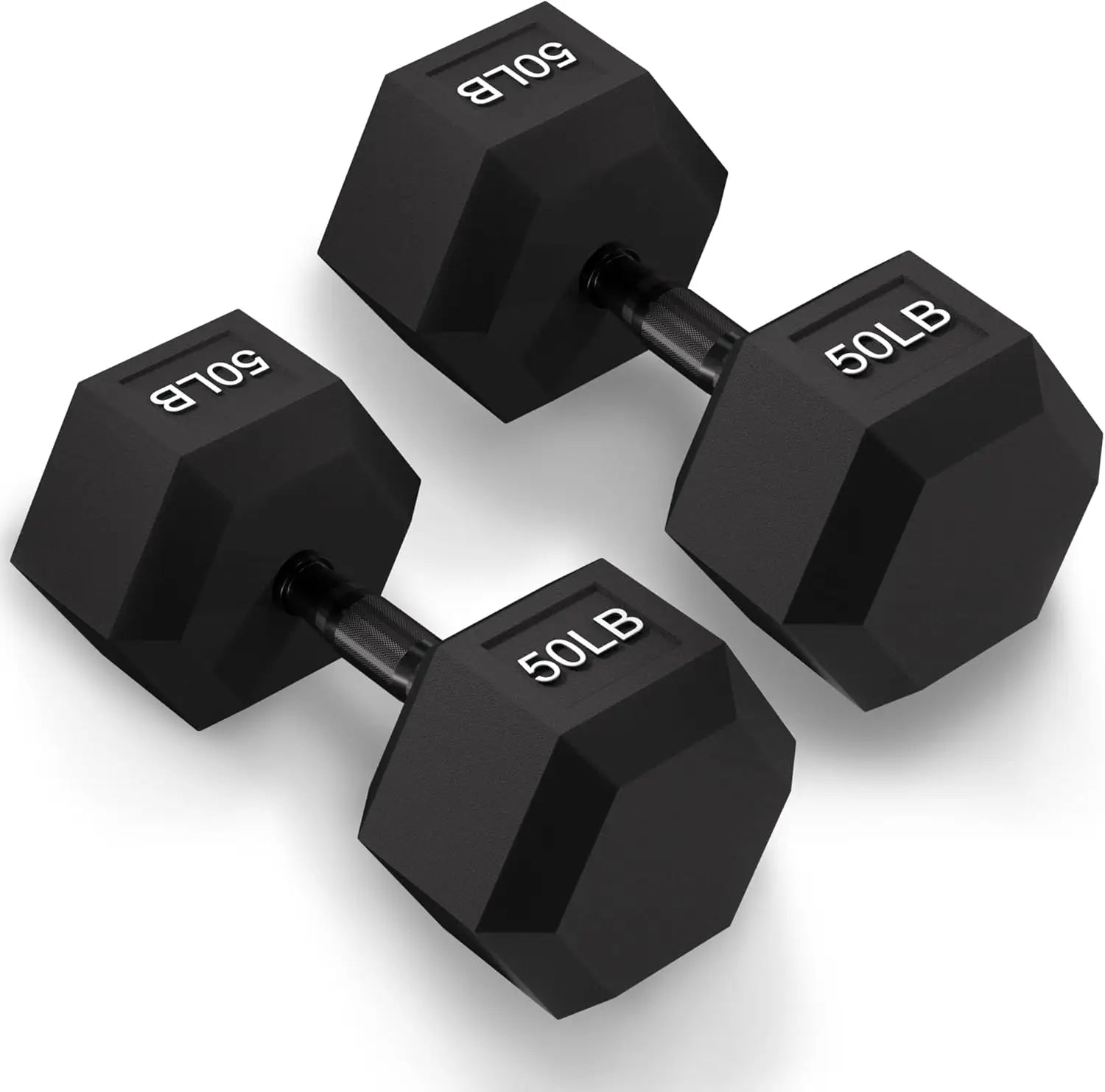 Rubber Encased Hex Dumbbell With Anti Slip Handle Dumbbells