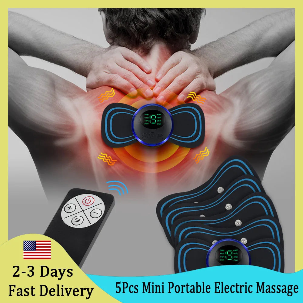 Hailicare 5Pcs Portable EMS Neck Massager Sticker For Pain Relief