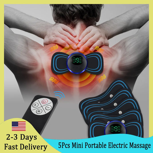 Hailicare 5Pcs Portable EMS Neck Massager Sticker For Pain Relief