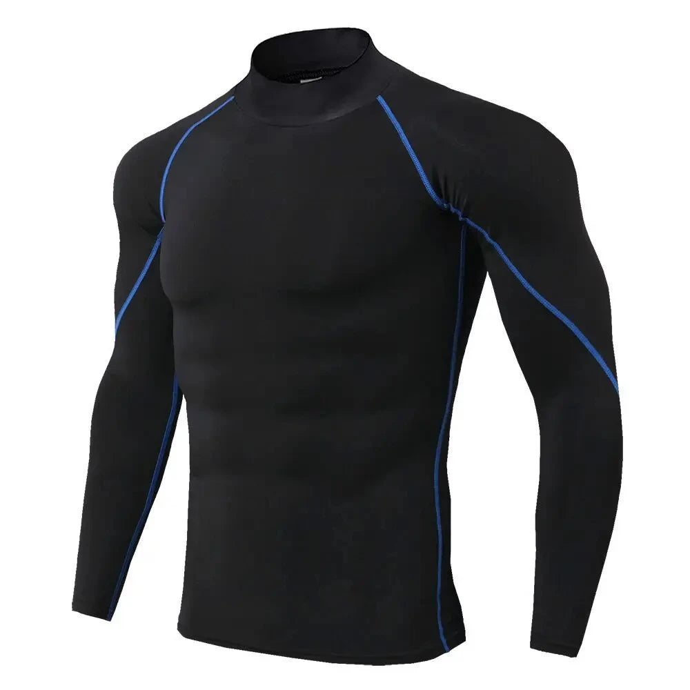 Men Quick Dry Sport T Shirt Long Sleeve Compression Rashguard Gym