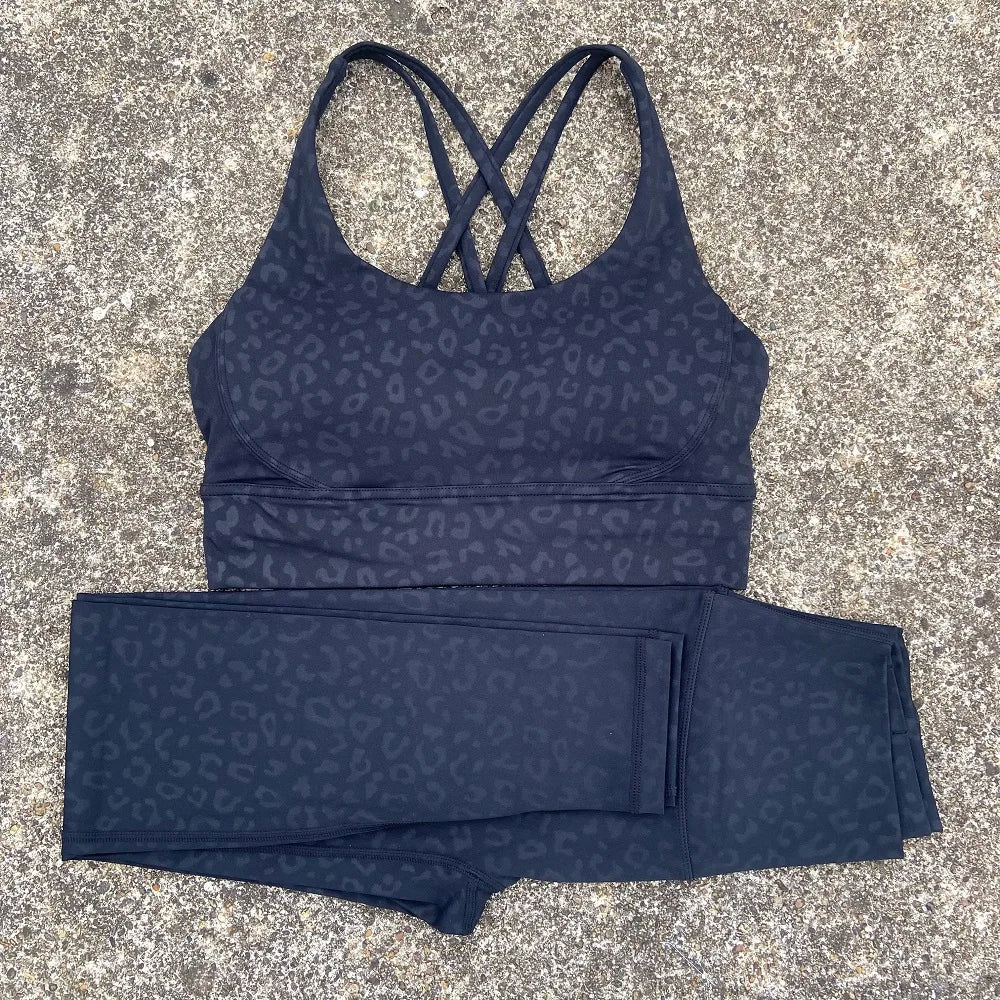 Gym Fitness Set Seamless High Waist Sports Bra Leggings