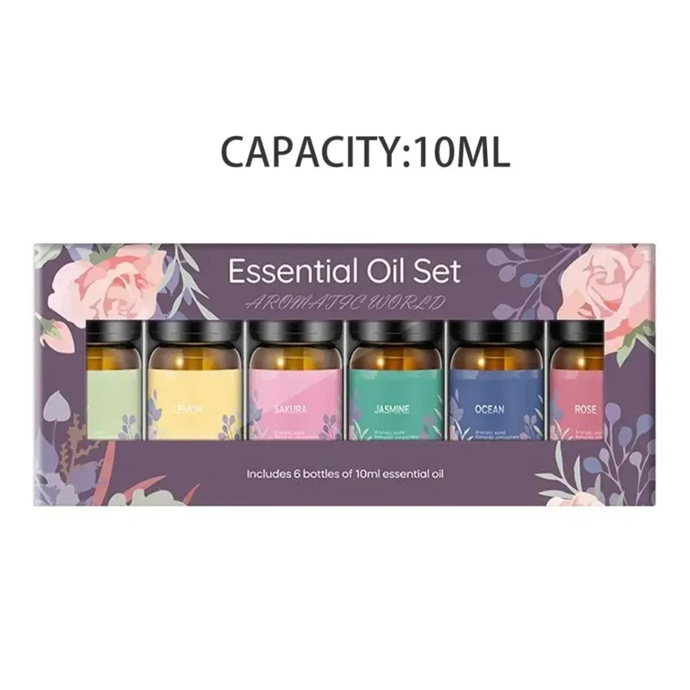 Hign-concerned 6 Piece Essential Oil Set For Aromatherapy Diffusers