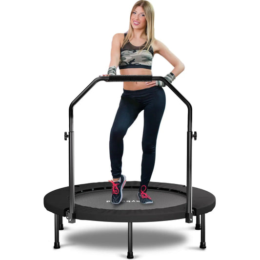 Rebounder Trampoline For Adults With Adjustable U Bar Handle 350lbs