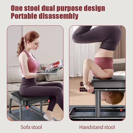 Inverted Stool Yoga Bench With Double Armrest Headrest