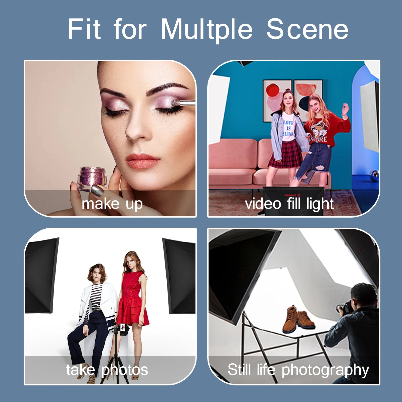 Professional Softbox Photography Lighting Kit With Tripod For E27