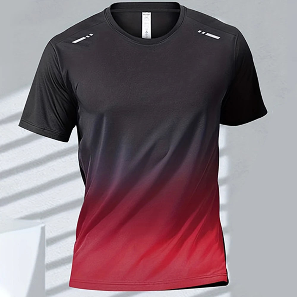 Men Quick Dry Gradient Short Sleeve Tee For Sports