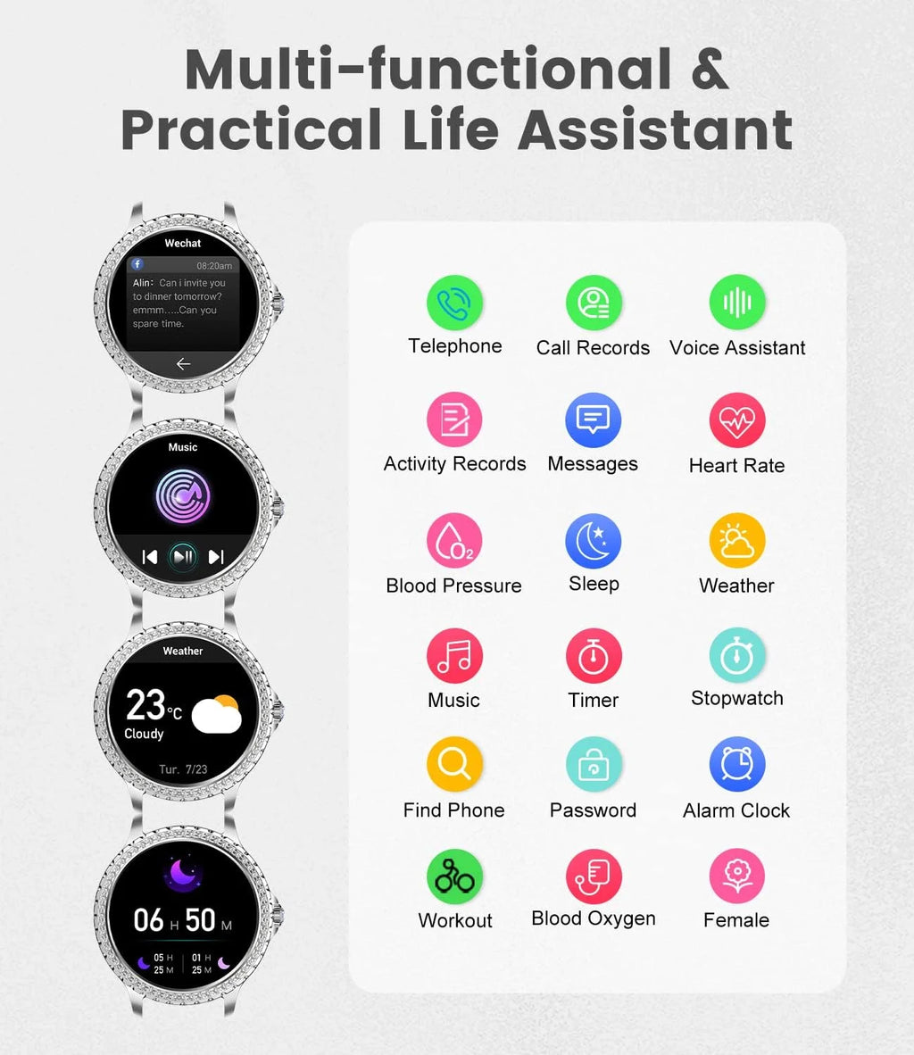 Zen Active Living Women's Smart Watch With AI Voice Control
