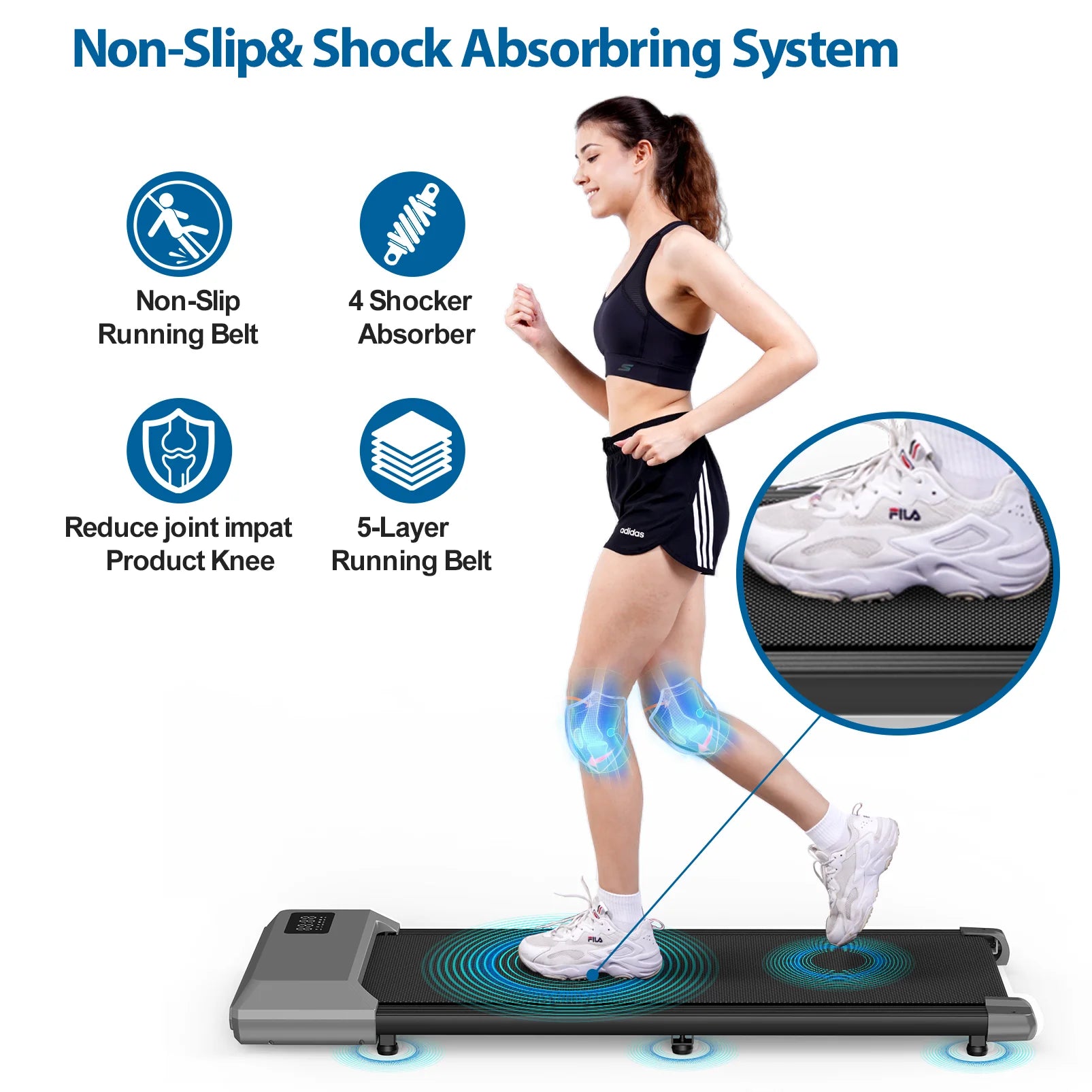 Driving Power 2in1 Walking Pad Mini Treadmill Under Desk For Home And Office