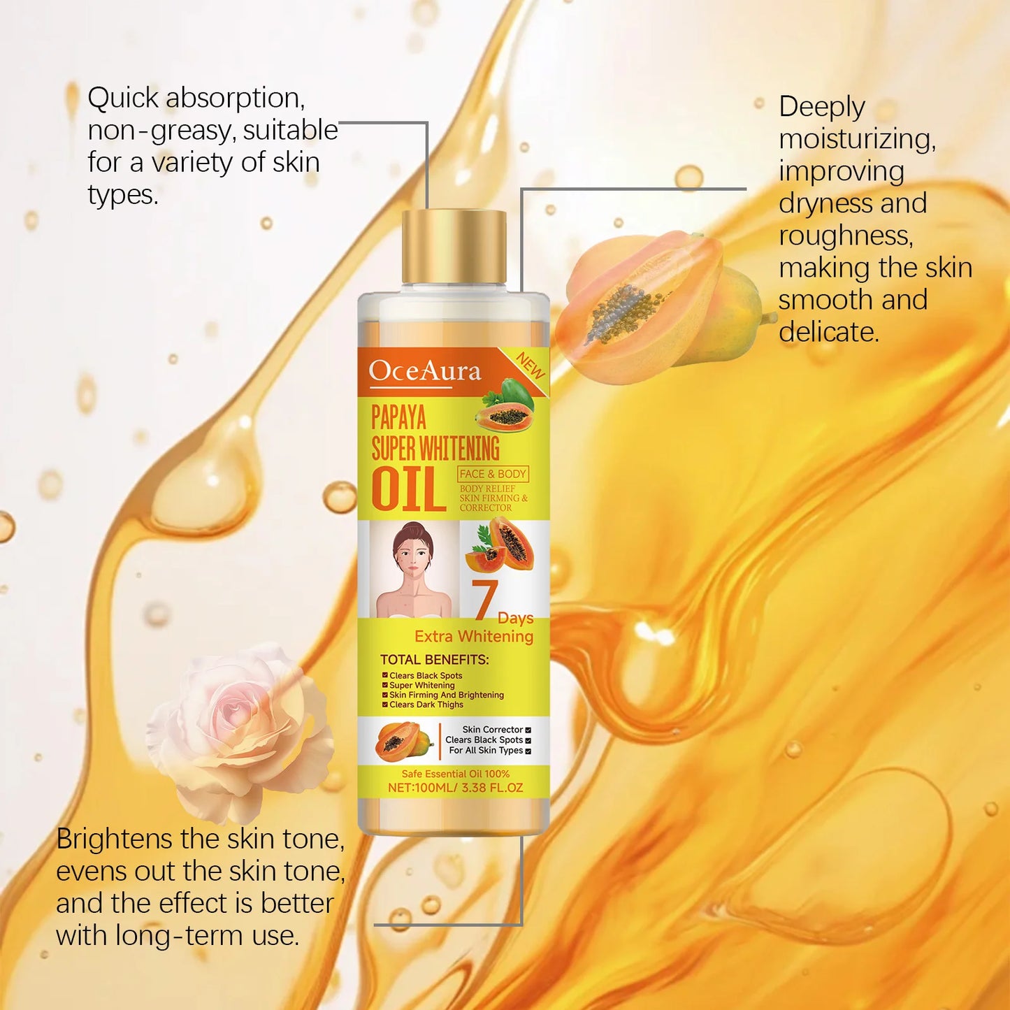 Zen Active Living Papaya Face Body Moisturizer Oil