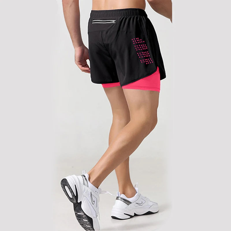 Men Running Shorts 2 In 1 Quick Dry Gym Training Shorts For Jogging