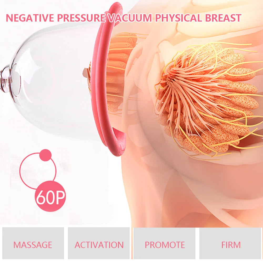 C/D Cup Electric Breast Massager, Vacuum Adsorption Breast Development Massage Machine Physical Breast Enhancement Chest Beauty
