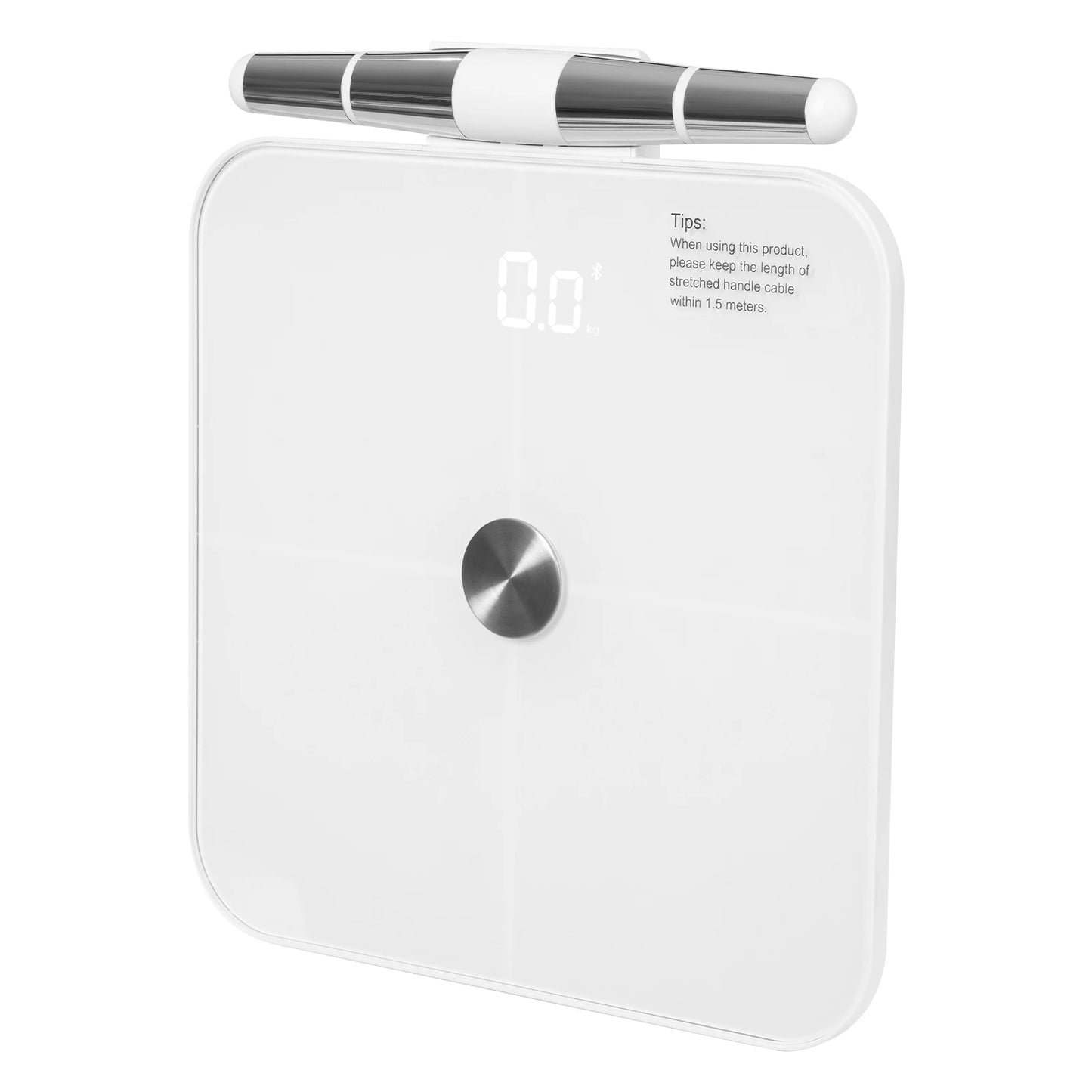 8 Electrode Smart Body Fat Scale White Intelligent Electronic Weight Scale Digital Body Composition Monitor with Bluetooth APP