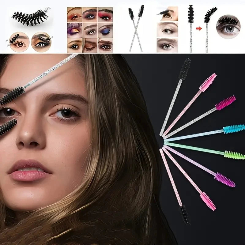 50 Piece Disposable Eyelash And Brow Brush Comb For Mascara