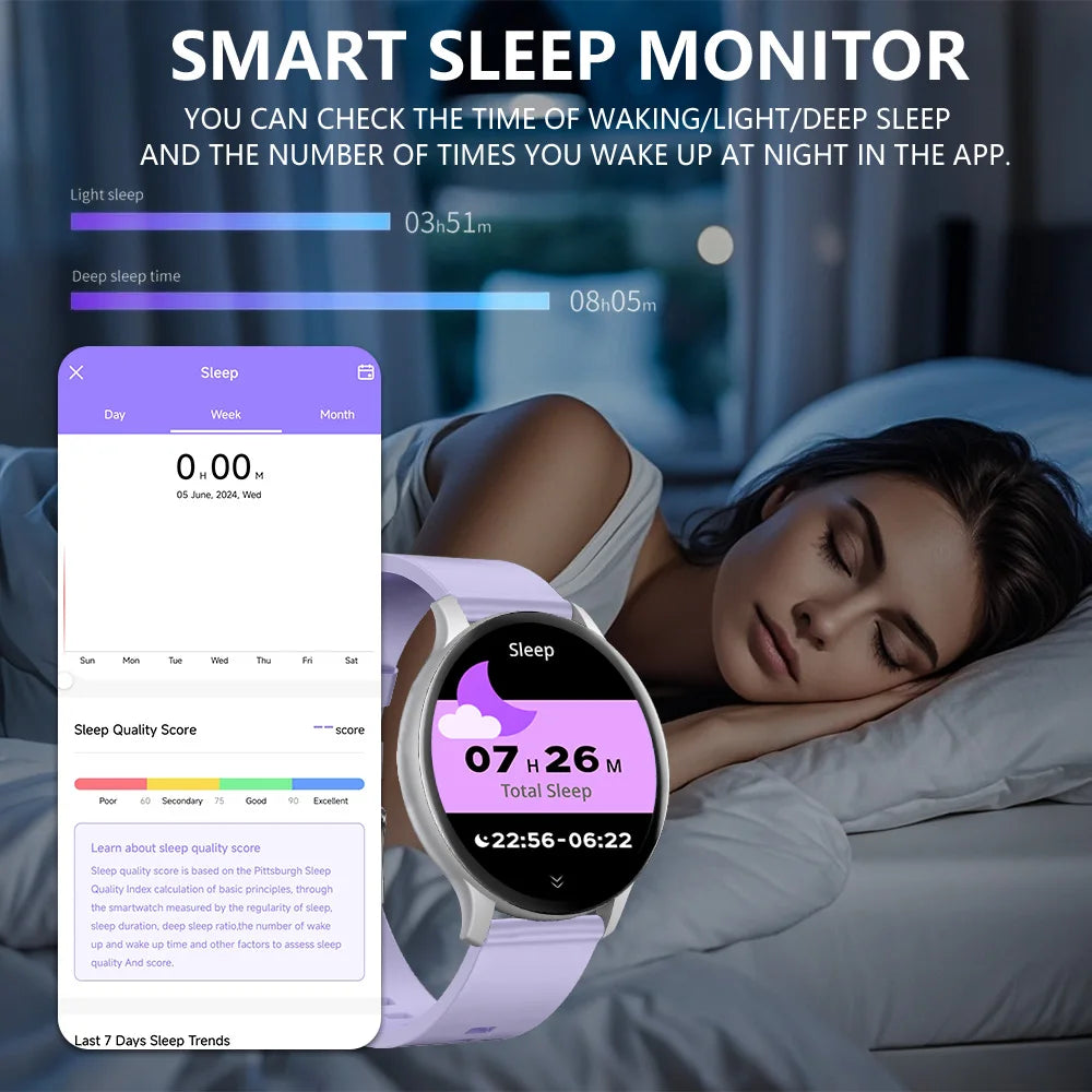 LAXASFIT Womens Smart Watch Bluetooth Talk Touch Screen IP68