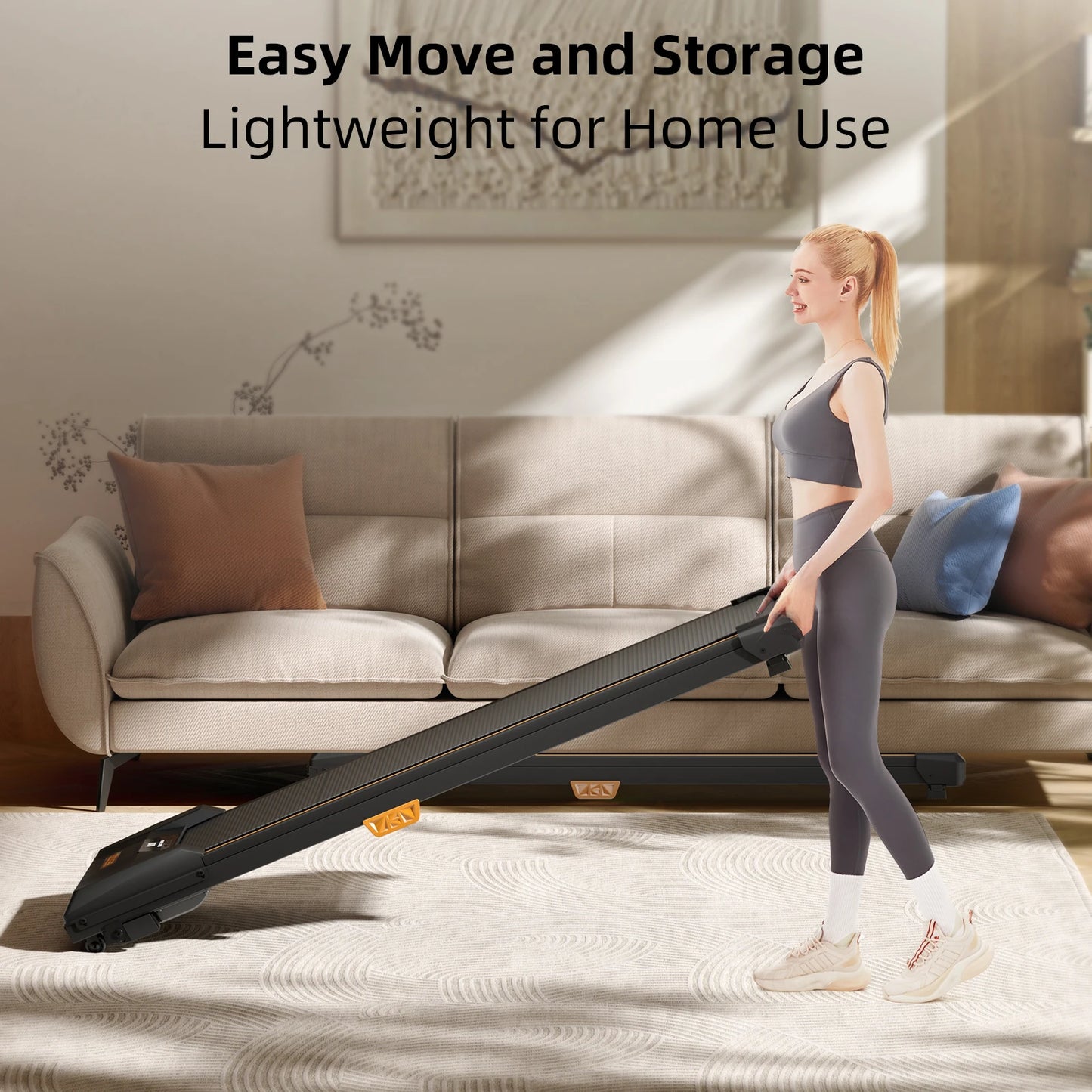 Under Desk Treadmill With Incline Adjustable Operation 330lb Capacity SlimlinePro