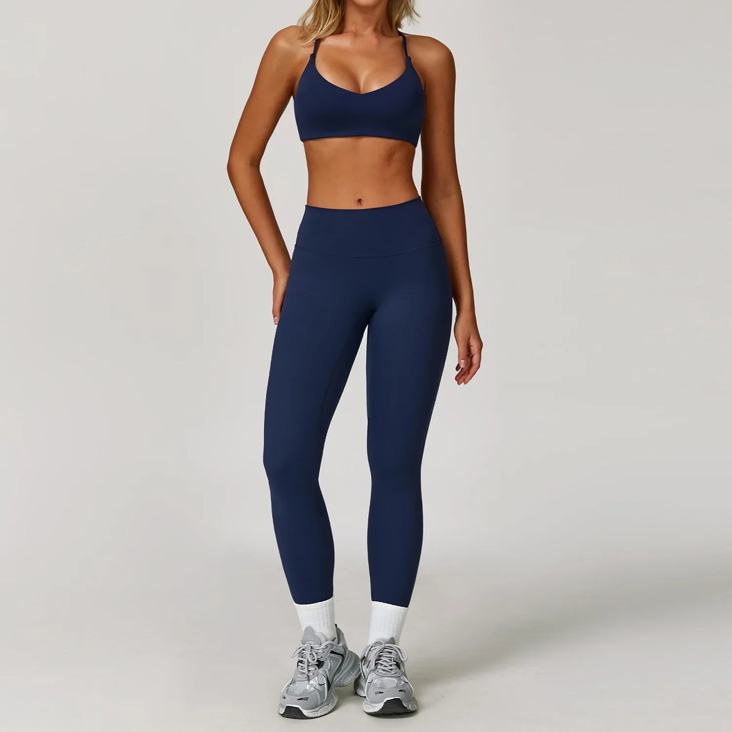 Women Yoga Set 2 Pieces Sports Bra Jacket Leggings