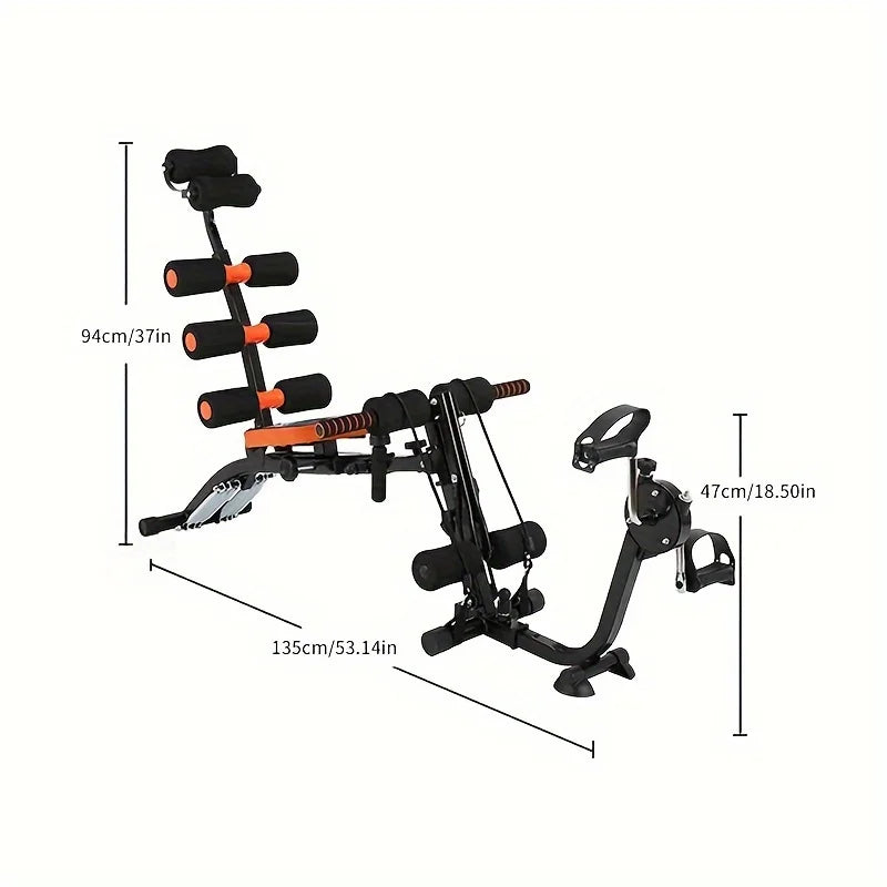 KBQ Foldable Abdominal Exercise Bench 6 In 1 Core Trainer