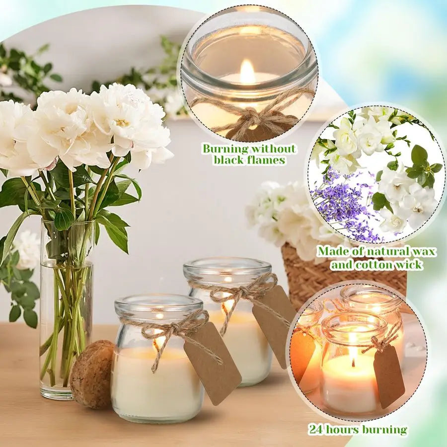 50 Piece Wedding Jar Candles Gift Set With DIY Tags