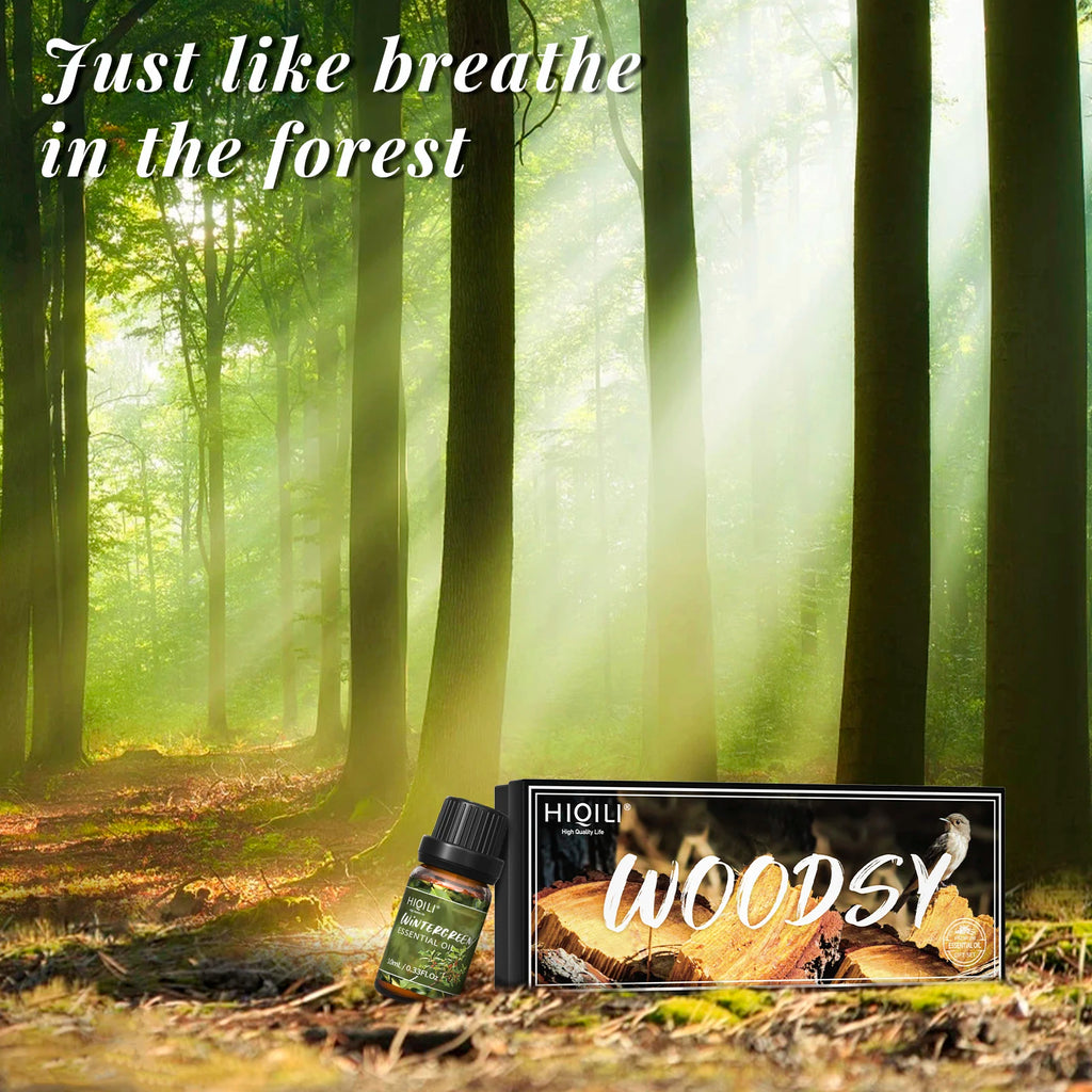 HIQILI Woody Fragrance Oils Gift Set For Aromatherapy Diffusers