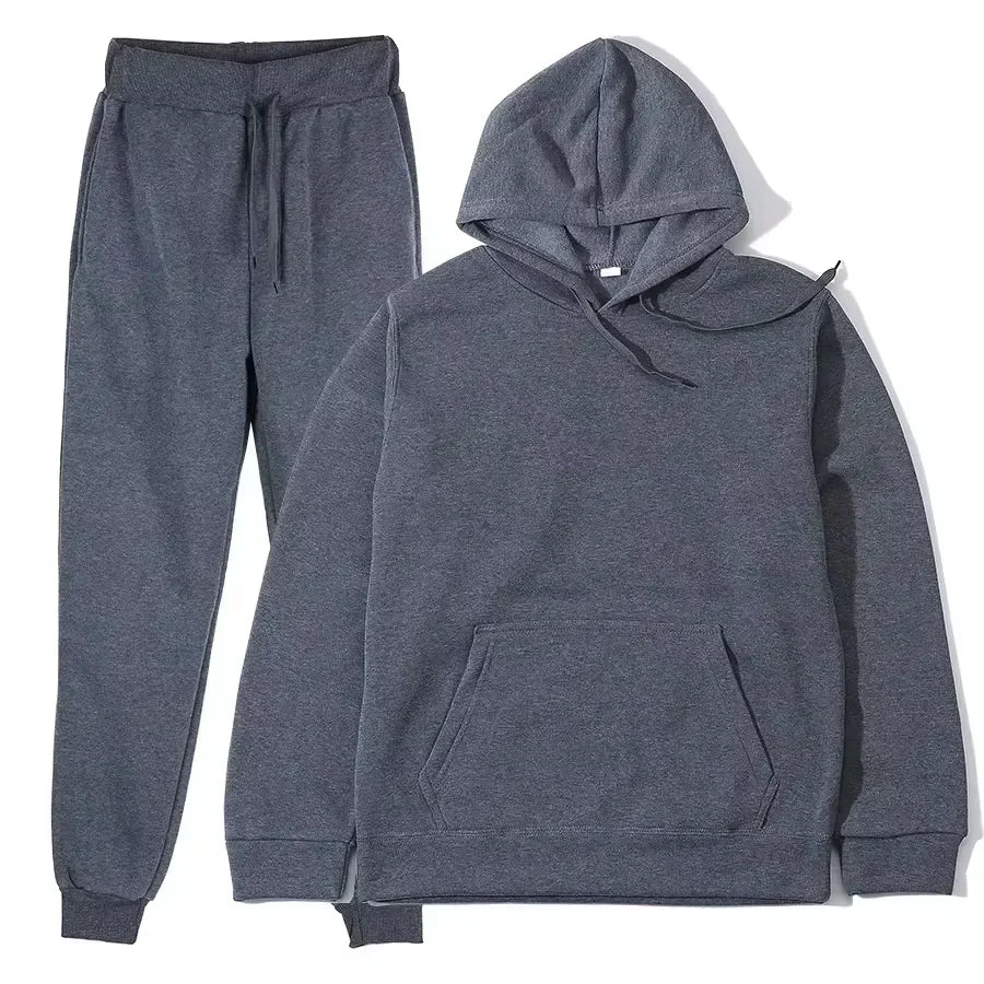 Winter Tracksuit Women Two Piece Set Hoodie Sweatpants